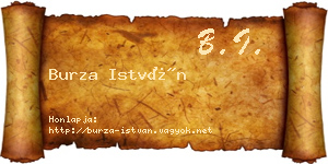 Burza István névjegykártya